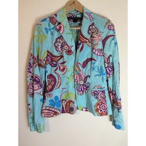 Ralph Lauren Black Women’s 4 Paisley Blazer Jacket Artsy Avant-Garde Vintage